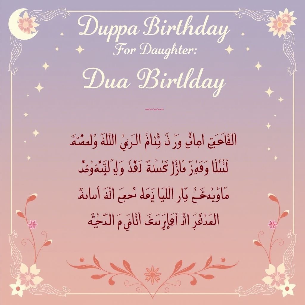 Dua Islamic Birthday Wishes For Daughter