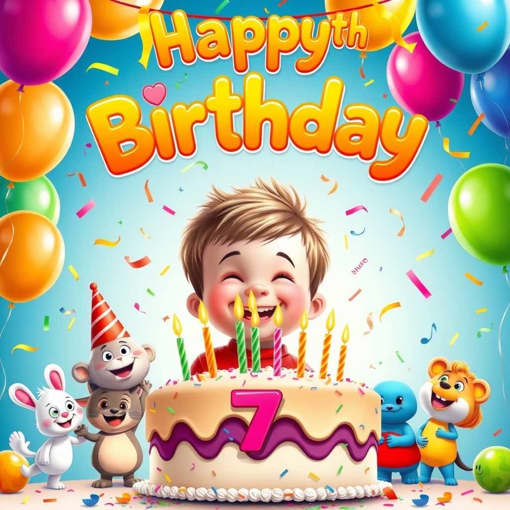 Fun and Playful Birthday Greetings for a 7-Year-Old