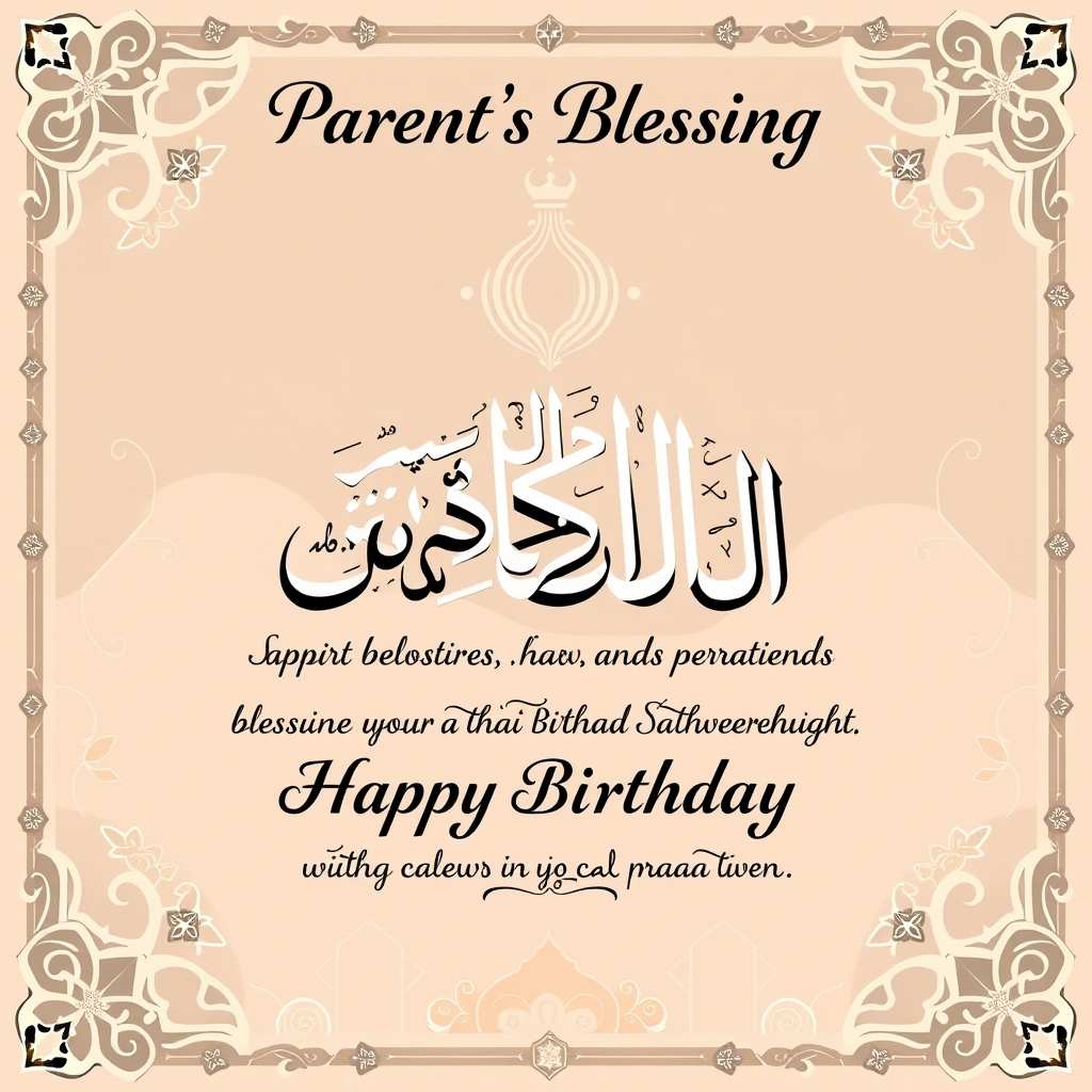 Islamic Birthday Message with a Parent’s Blessing
