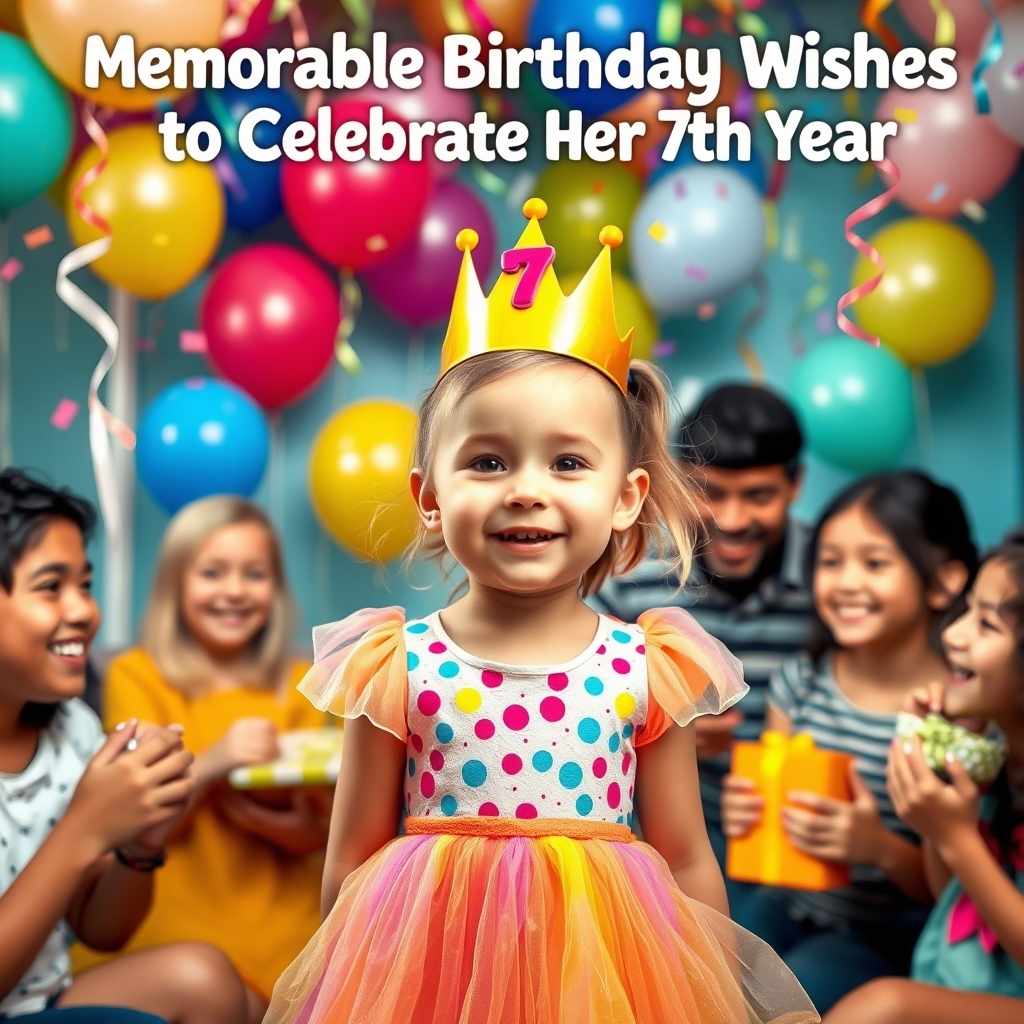 Memorable Birthday Wishes to Celebrate Her 7th Year.